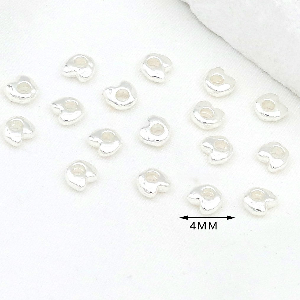(100pcs)4mm Irregular Nugget & Silver-Tone Spacer Beads / Spacers