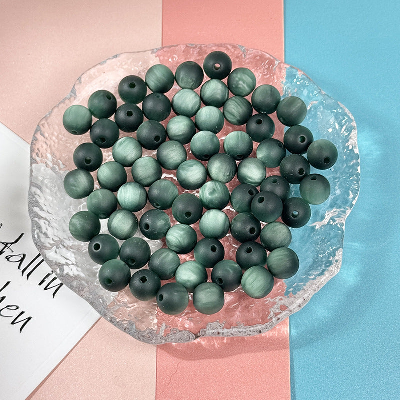 (100pcs)8mm Matte Resin Cat's Eye Round Beads ¨C Frosted Candy Series