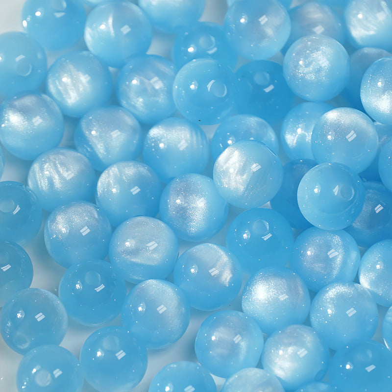 (50pcs)8/10/12/16MM Cat Eye Resin Loose Beads