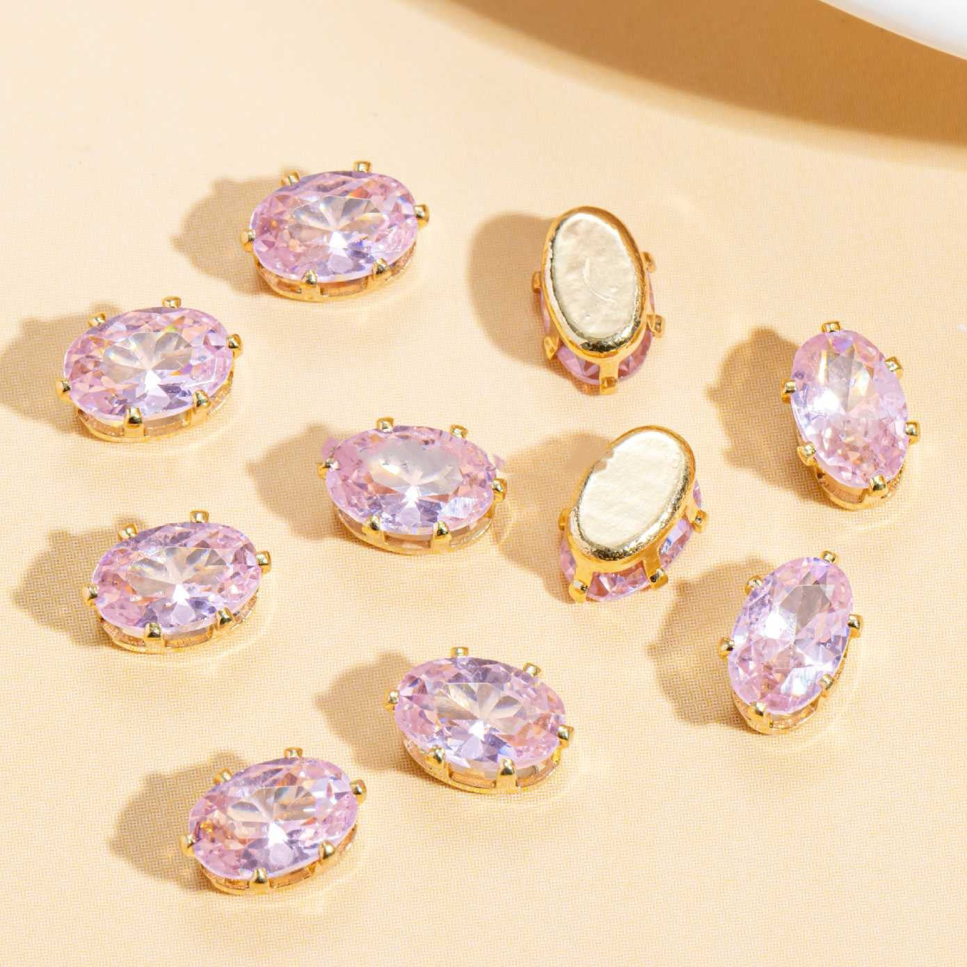 (100pcs)4x6mm Oval Prong-Set CZ