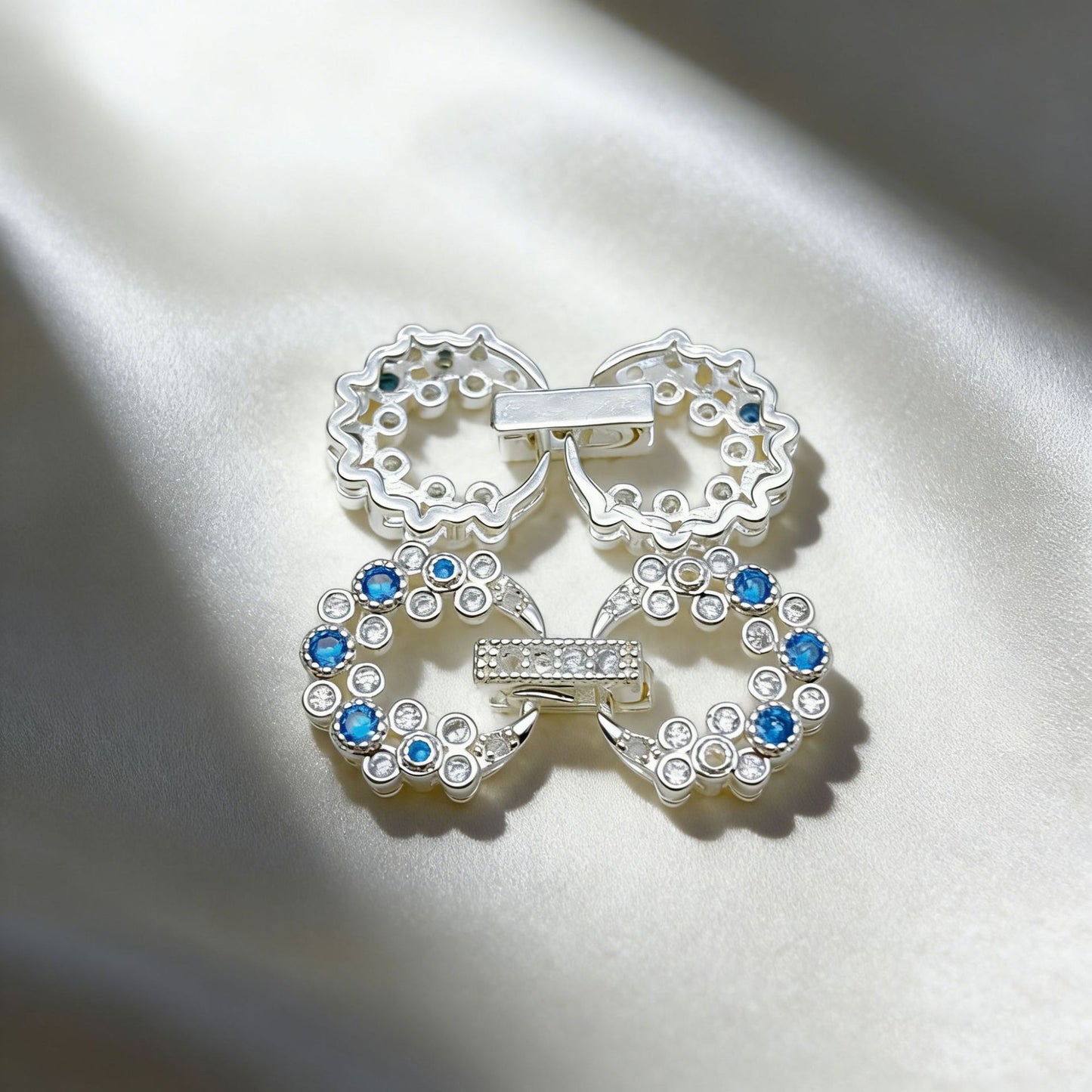 Plated Infinity Shape Clasp with Zirconia