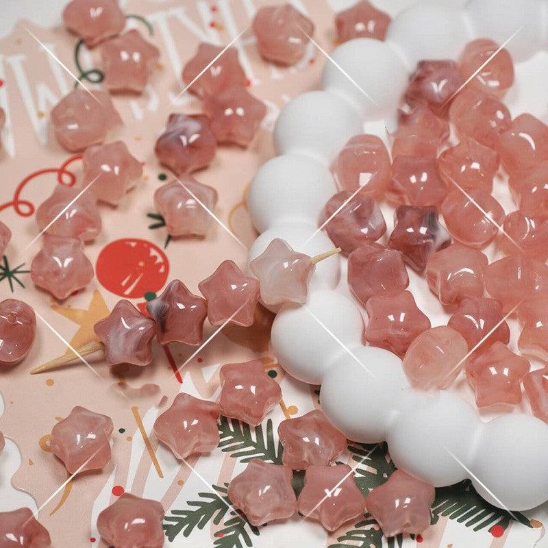 (50pcs)11mm Resin Five-Point Star Gradient Small Star Loose Beads