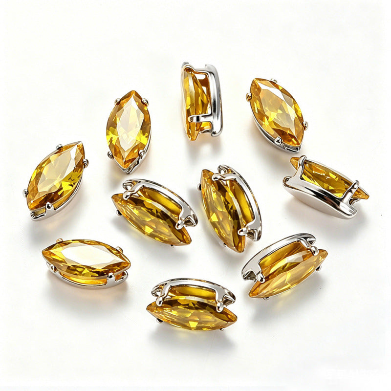 (50pcs)5x10mm 4-prong Marquise Prong-set CZs Zirconia