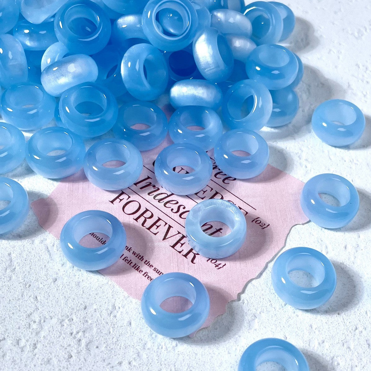 (50pcs)16mm Resin Cat's Eye Sliding Ring ¨C Cellulose Acetate, Jade-Style