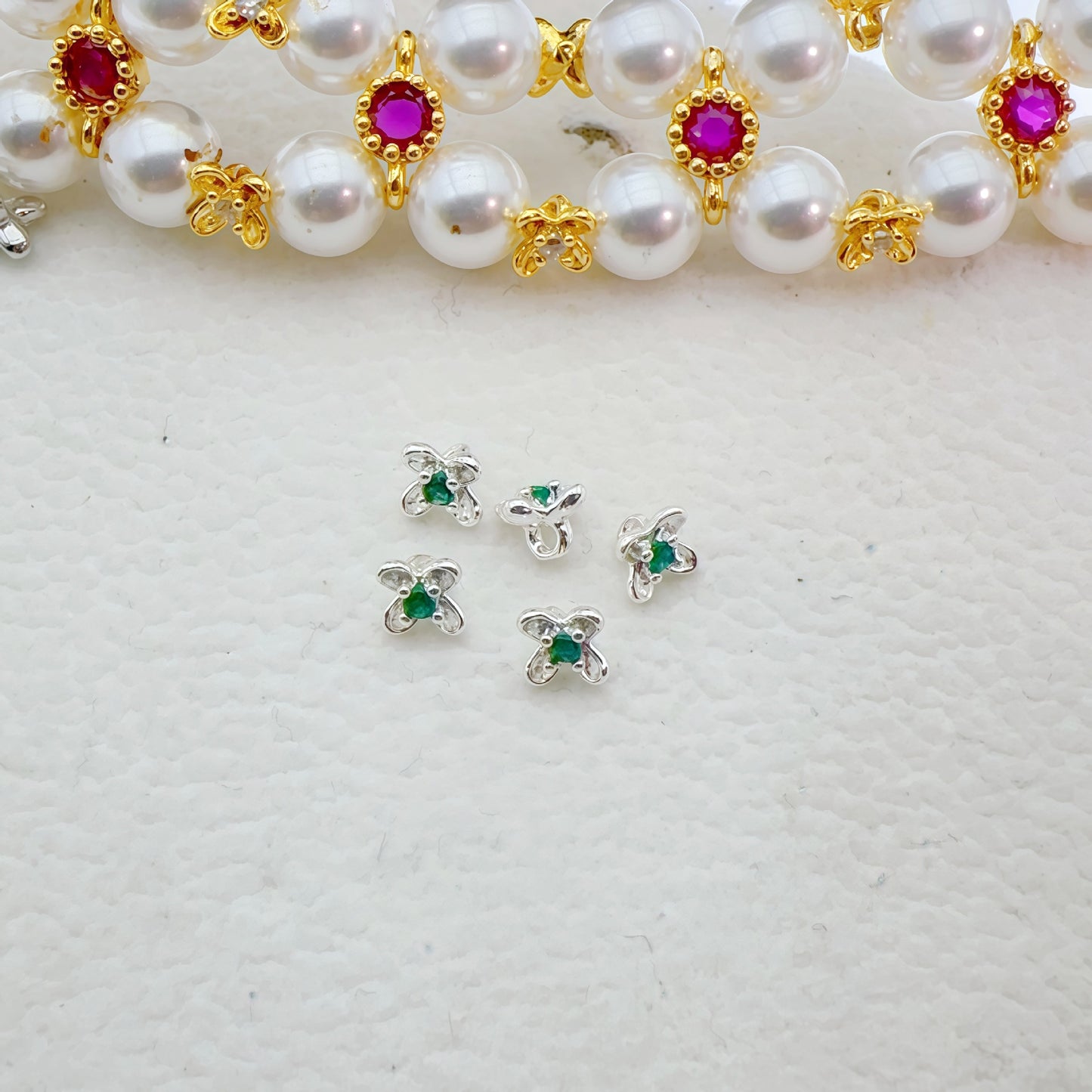 (20pcs)Plated Osmanthus Flower Pendant Bead Cap
