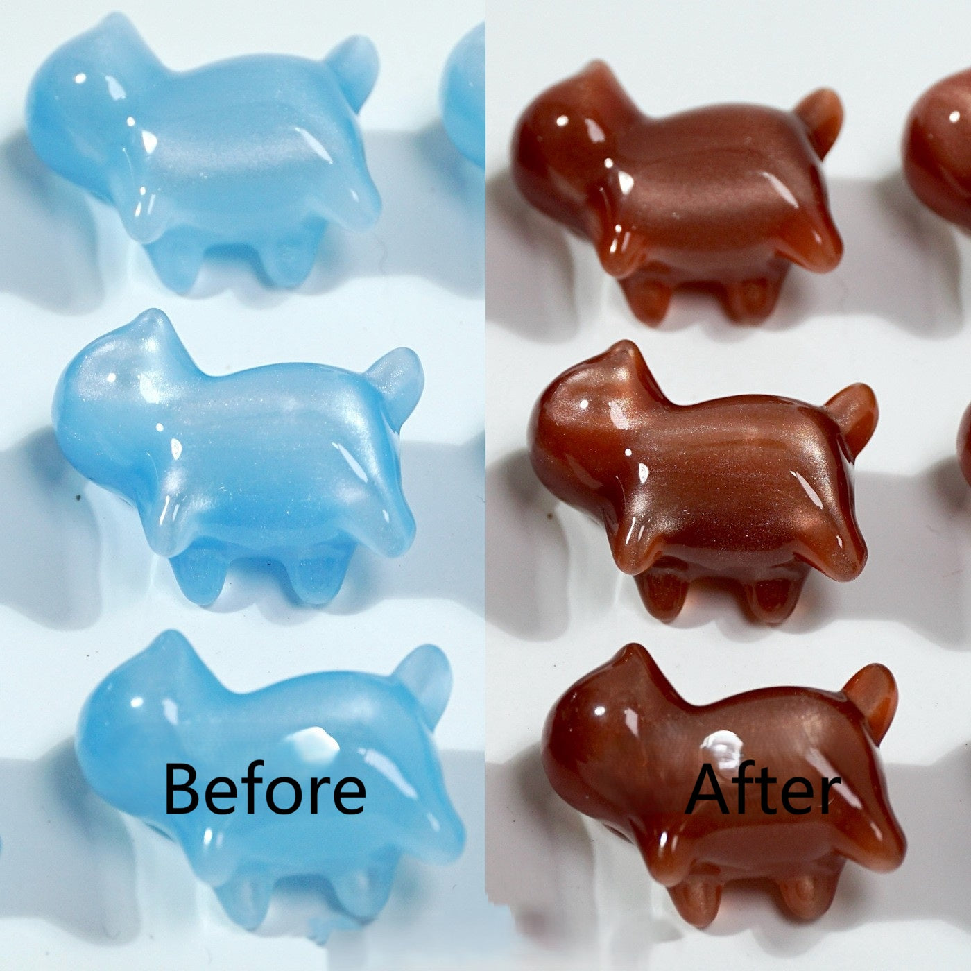 (5pcs)UV Color-Changing Resin Small Cat's Eye Cat Bead-No Holes