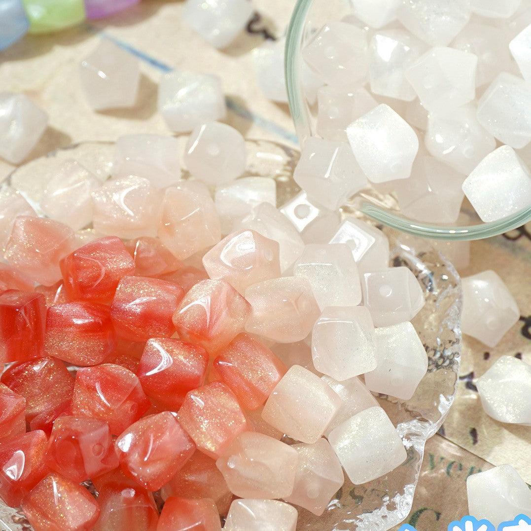 (50pcs)10mm Color Changing Resin Octagonal Pearlescent Thermal Beads