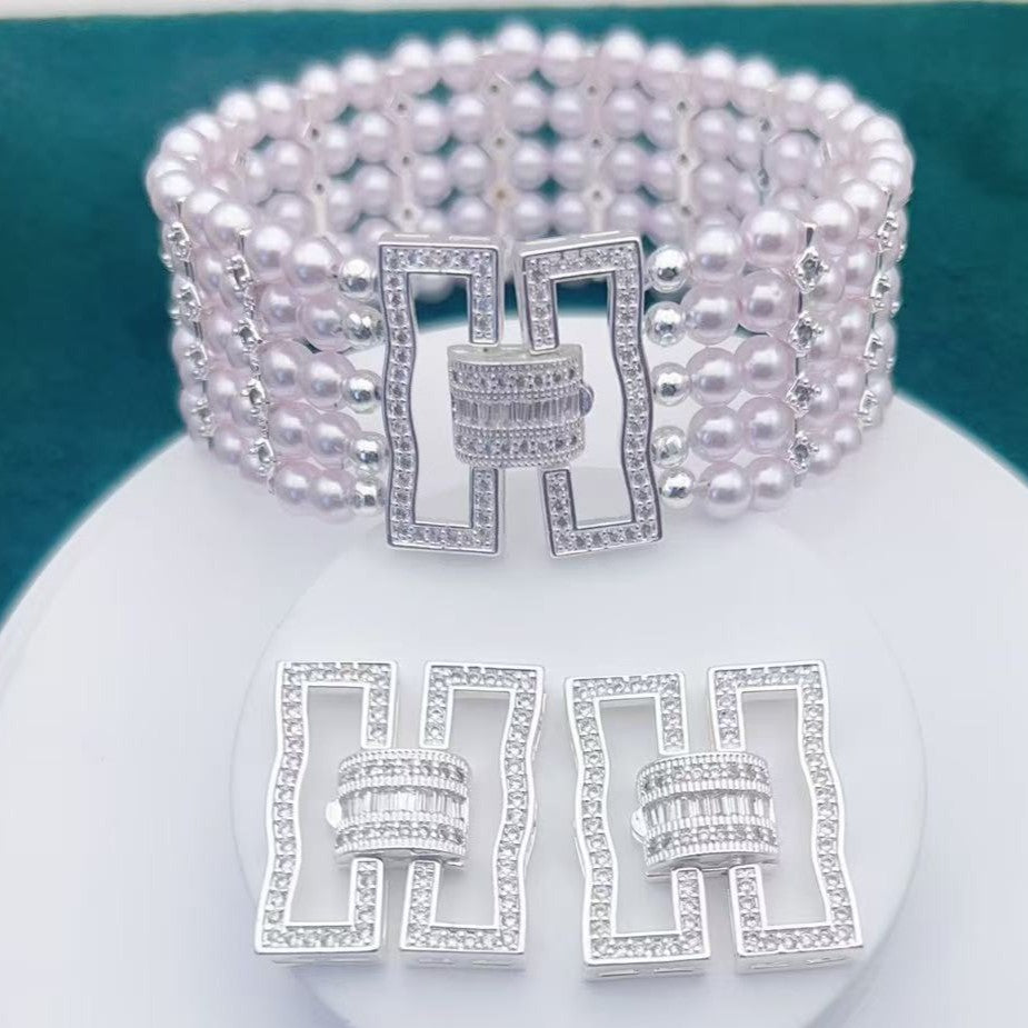 5-Row Gold Plated Clasp for Multi-Strand Jewelry