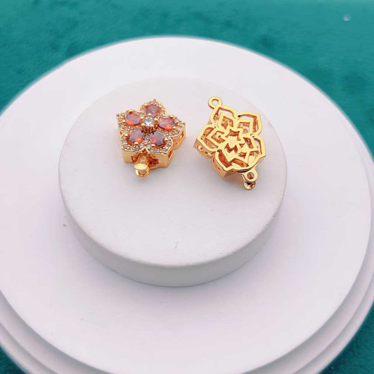 Micro-Pave CZ 5 Petal Single Row Clasp