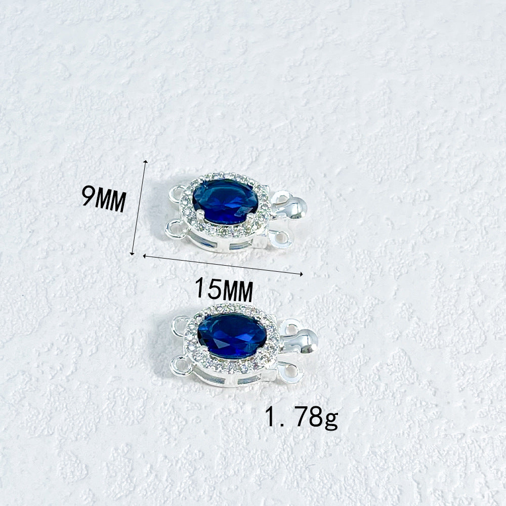 Oval CZ-Set Double-Row Clasp
