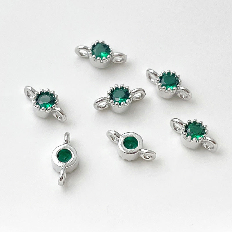(10pcs)8mm Simple Double-Row Spacers with CZ