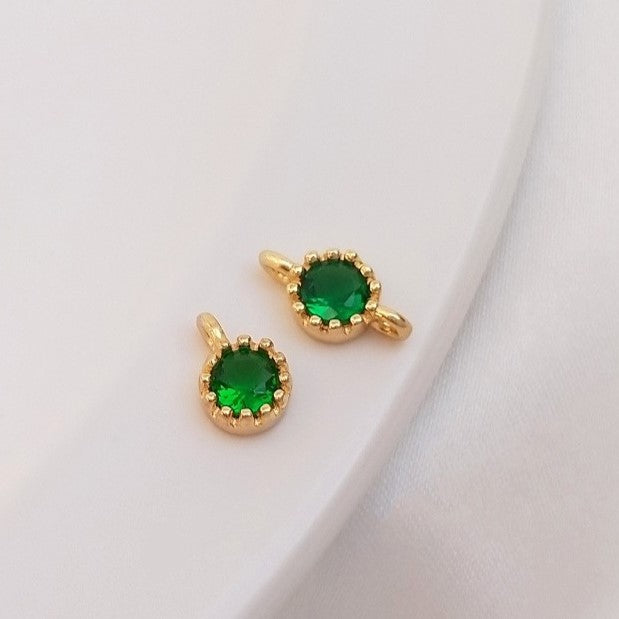 (10pcs)Single/Double Hole Spacer Bar Bead with CZ Stone