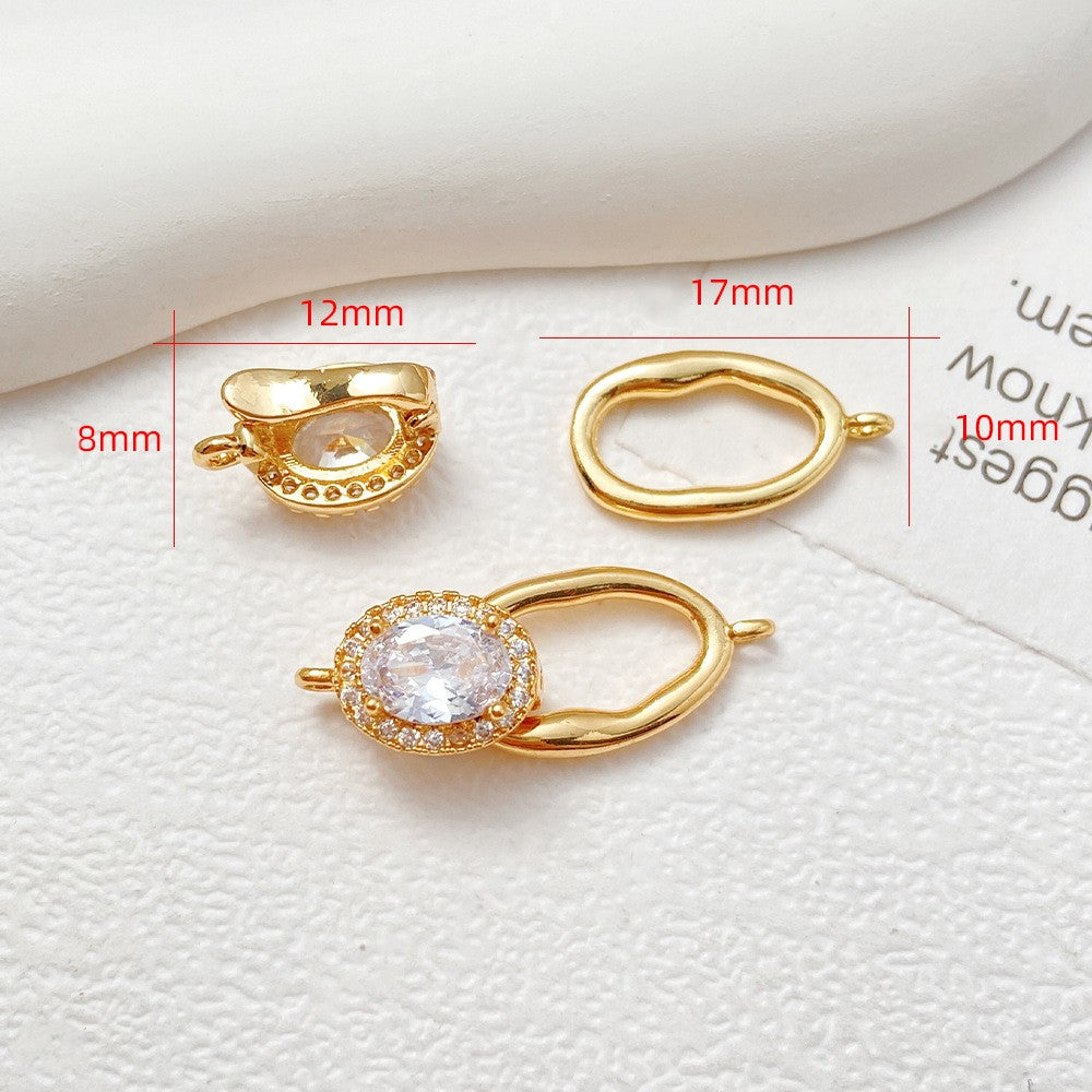 Tarnish-Resistant Figure-8 Baroque Oval CZ Clasp