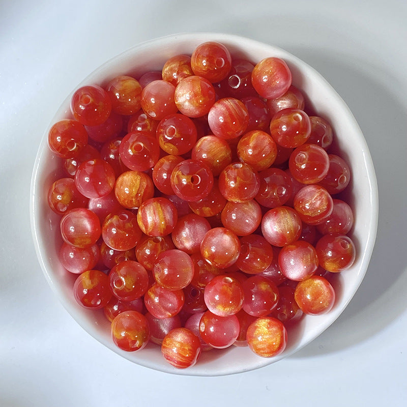(50pcs)6/8/10/12/16mm Starry Resin Orbs - Golden Sands & Cat's Eye Beads