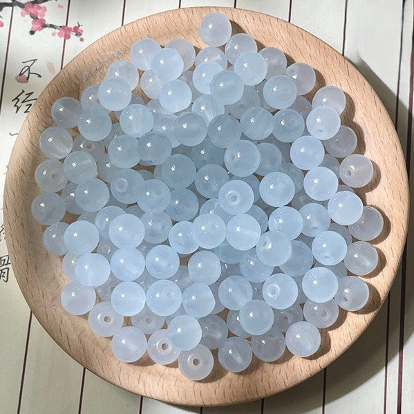 (200pcs)6/8/10/12mm Chalcedony Crystal Round Beads - Jade-like Series