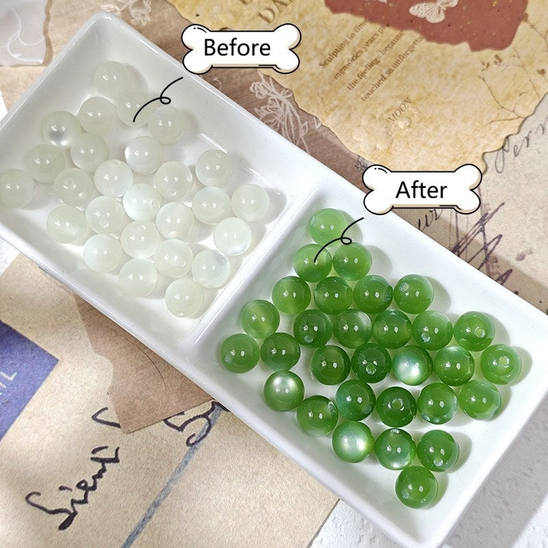 (50pcs)10mm Light-Sensitive Cat's Eye Resin Round Beads