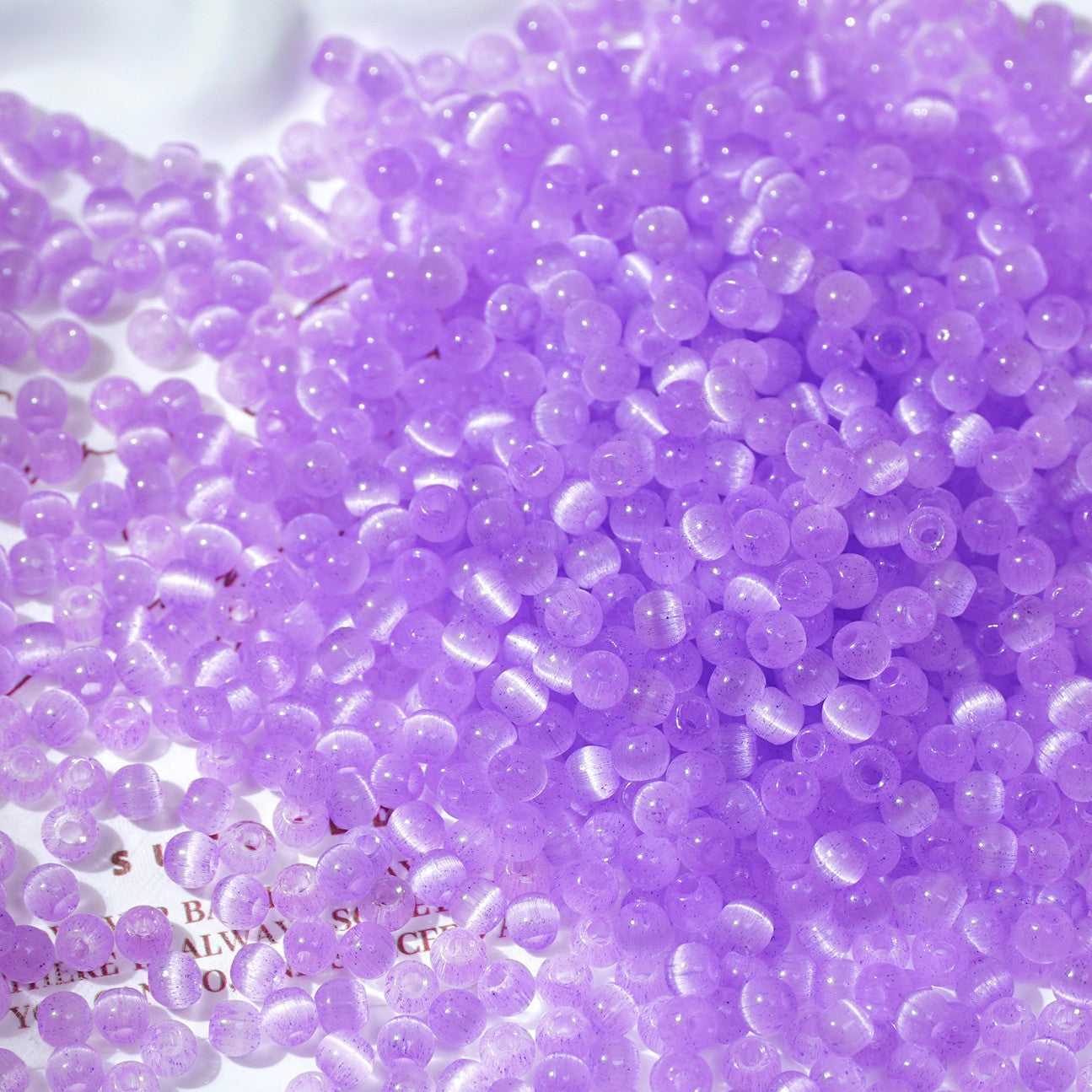 (500pcs)4mm Brushed Cat's Eye Round Glass Seed Beads
