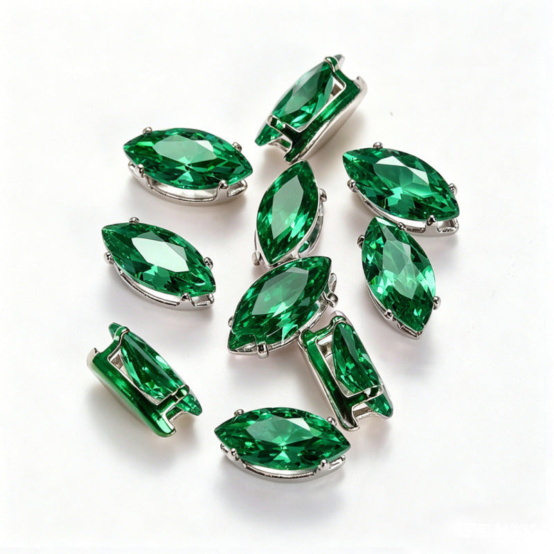 (50pcs)5x10mm 4-prong Marquise Prong-set CZs Zirconia