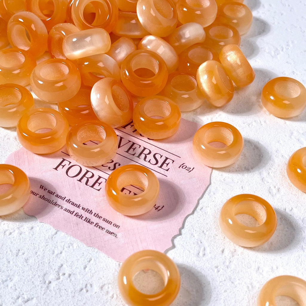 (50pcs)16mm Resin Cat's Eye Sliding Ring ¨C Cellulose Acetate, Jade-Style