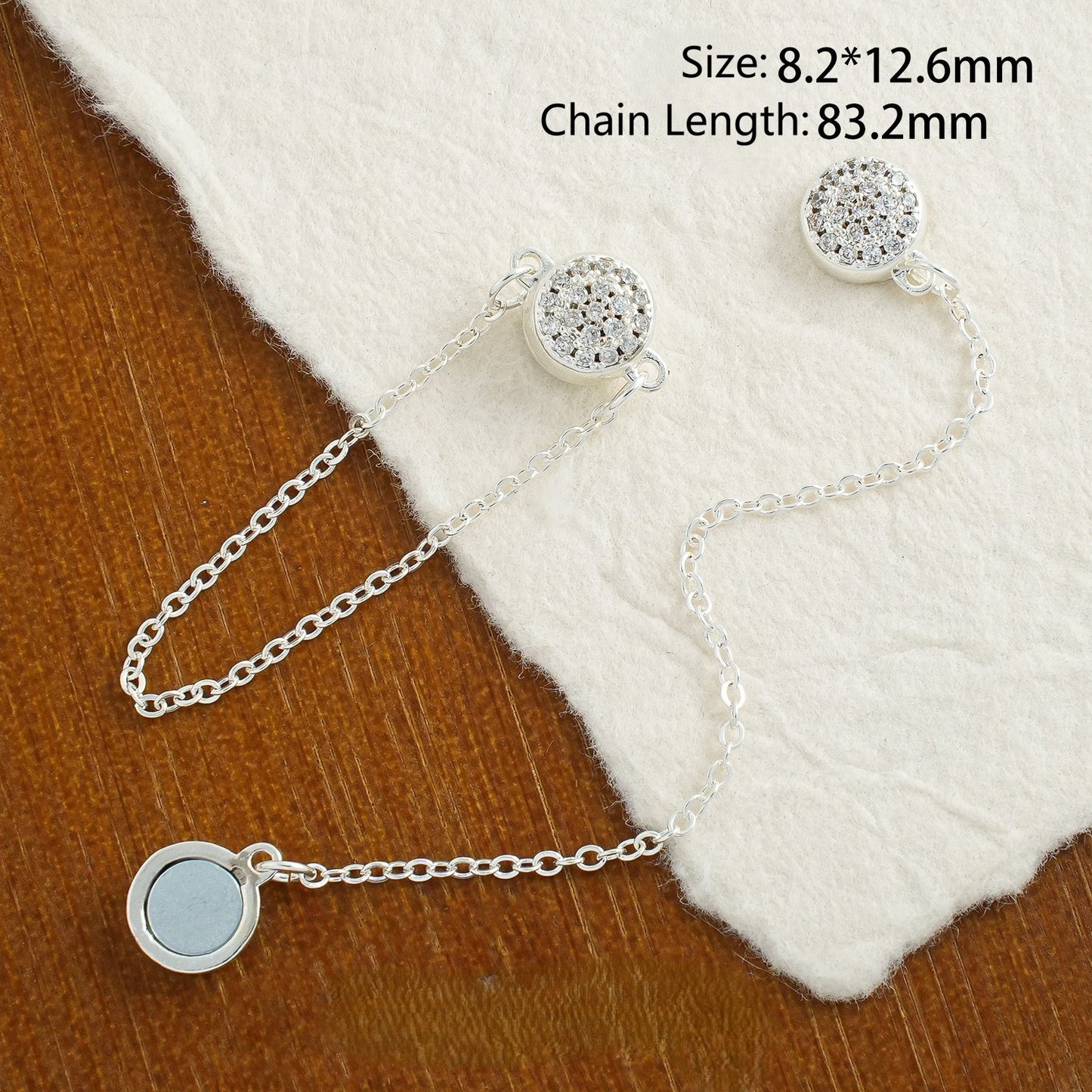 Full Diamond Cylinder Magnetic Clasp