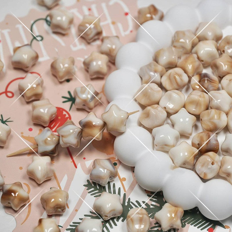 (50pcs)11mm Resin Five-Point Star Gradient Small Star Loose Beads