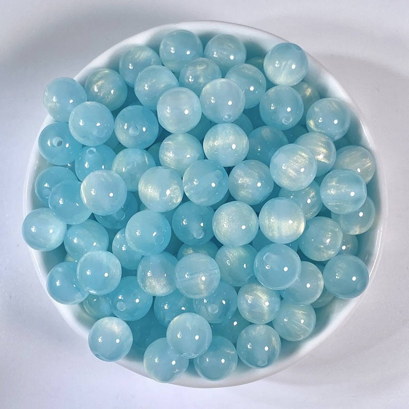 (50pcs)8/10/12/16MM Gilded Resin Beads- Oil-Painted Hues