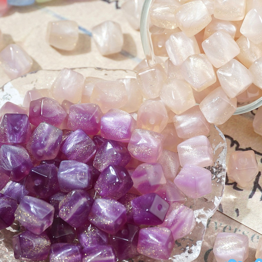 (50pcs)10mm Color Changing Resin Octagonal Pearlescent Thermal Beads