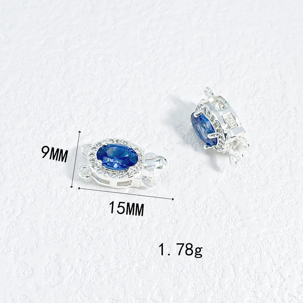 Oval CZ-Set Double-Row Clasp