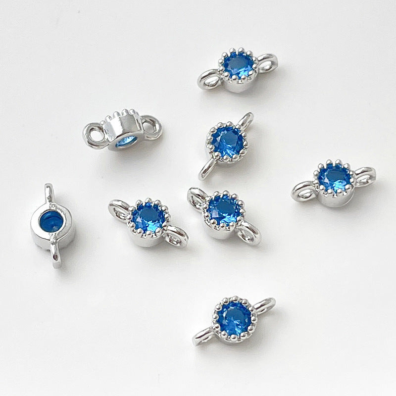 (10pcs)8mm Simple Double-Row Spacers with CZ