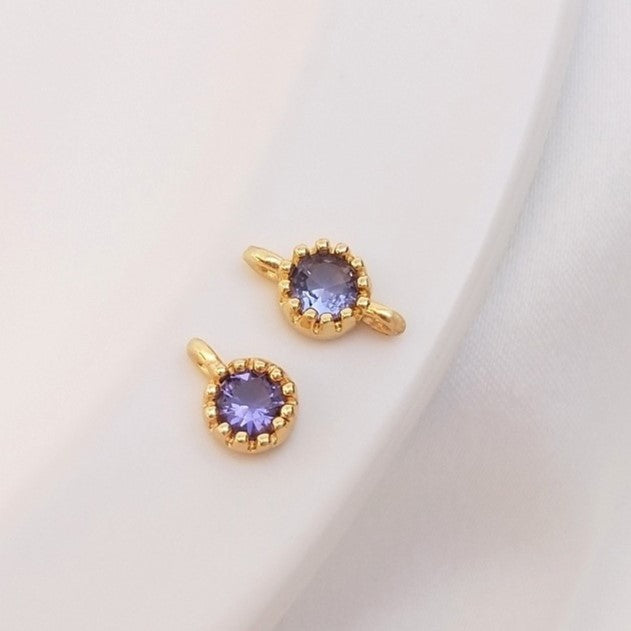 (10pcs)Single/Double Hole Spacer Bar Bead with CZ Stone