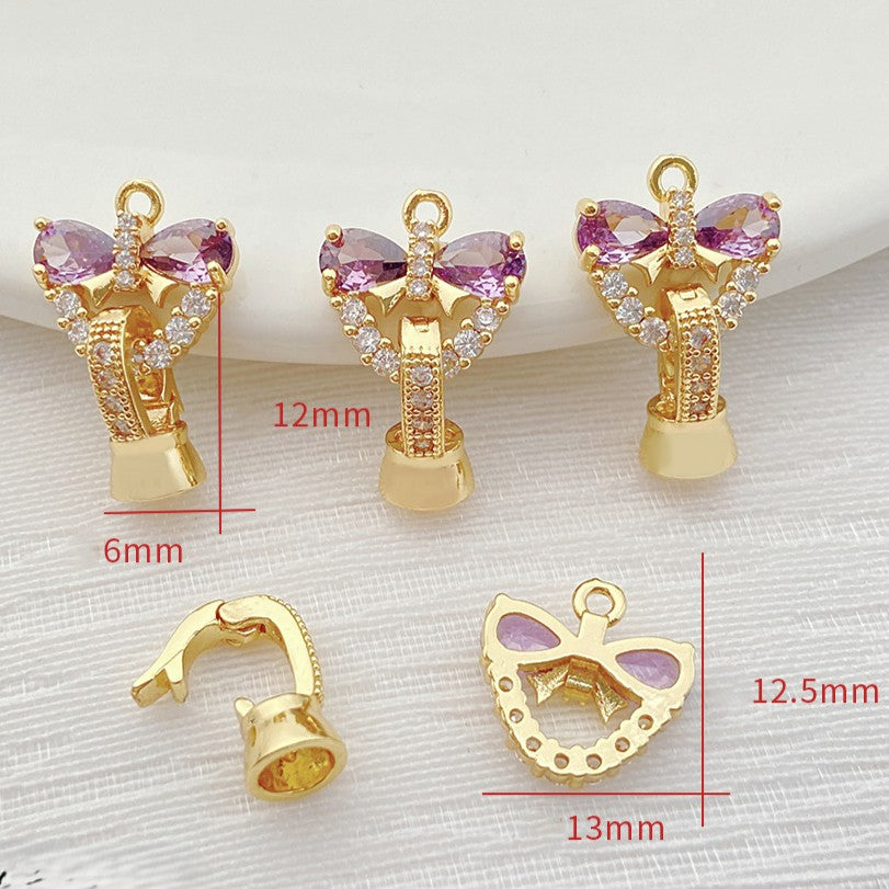 CZ-Set Bow Pearl Single Clasp