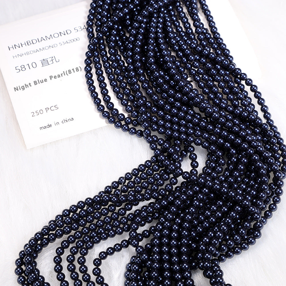 40cm Crystal Round Pearls, Full-Drilled Beads, 3-16mm, Swarovski Color