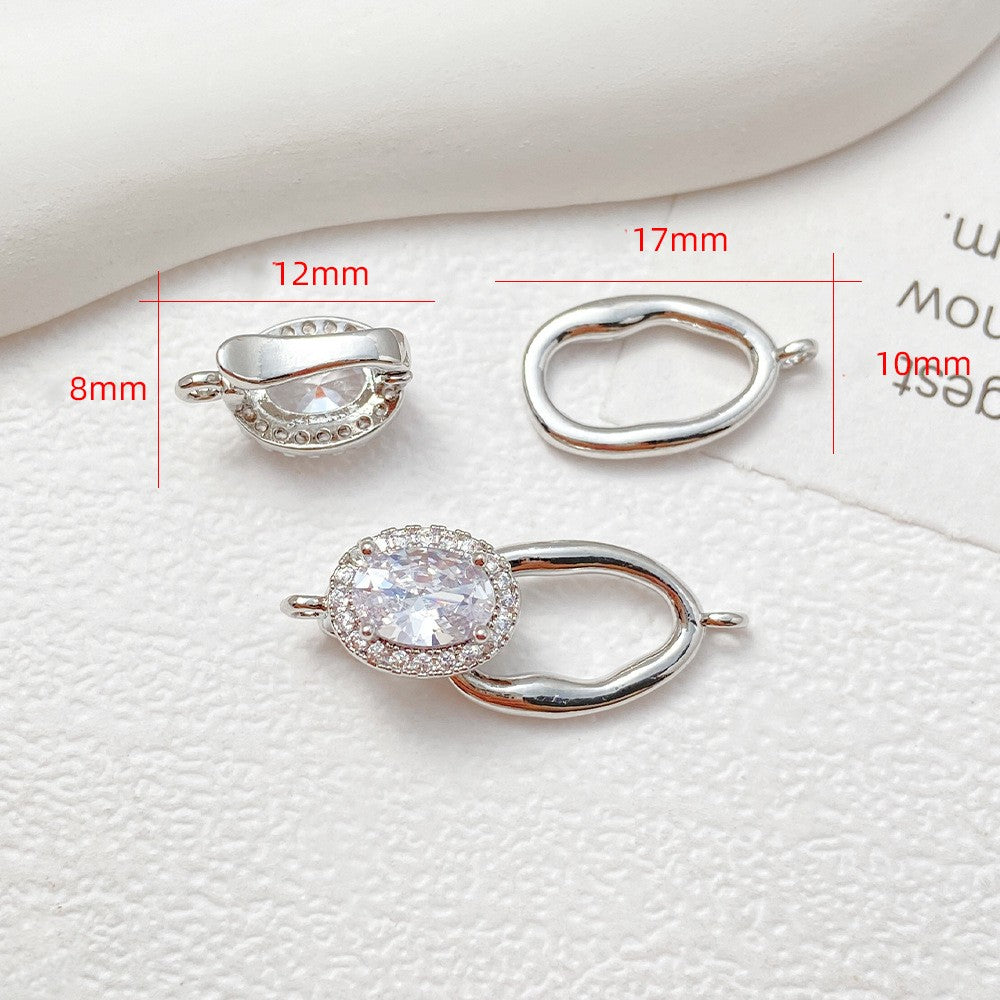 Tarnish-Resistant Figure-8 Baroque Oval CZ Clasp