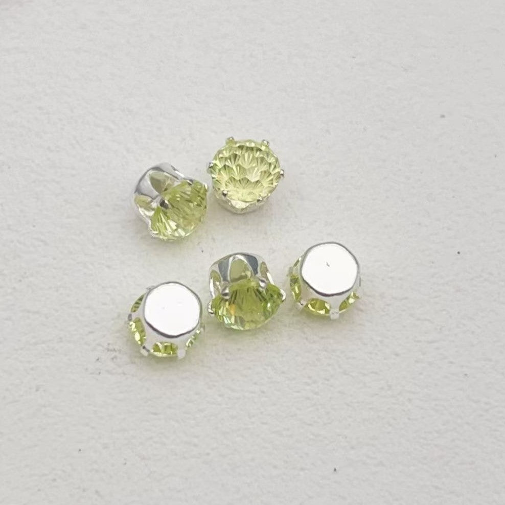 6mm Firework-Cut Prong Set CZ