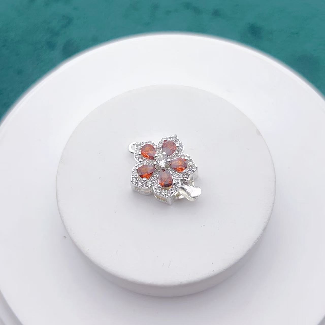 Micro-Pave CZ 5 Petal Single Row Clasp