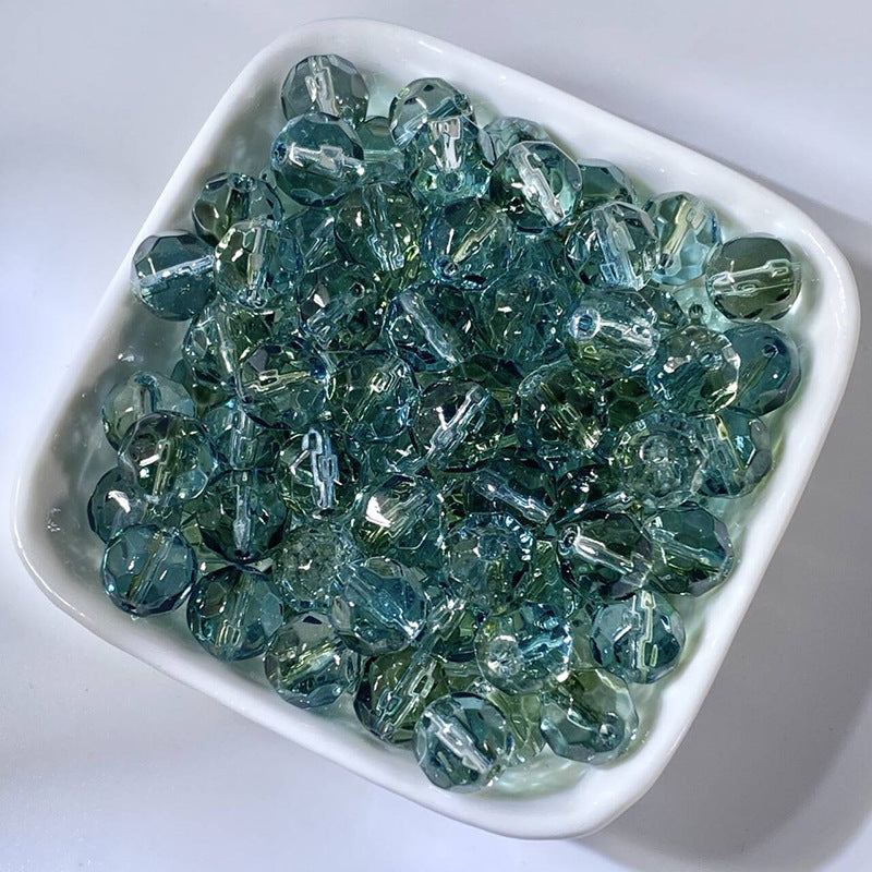 (50pcs)10mm Glass Crystal Irregular Round Beads