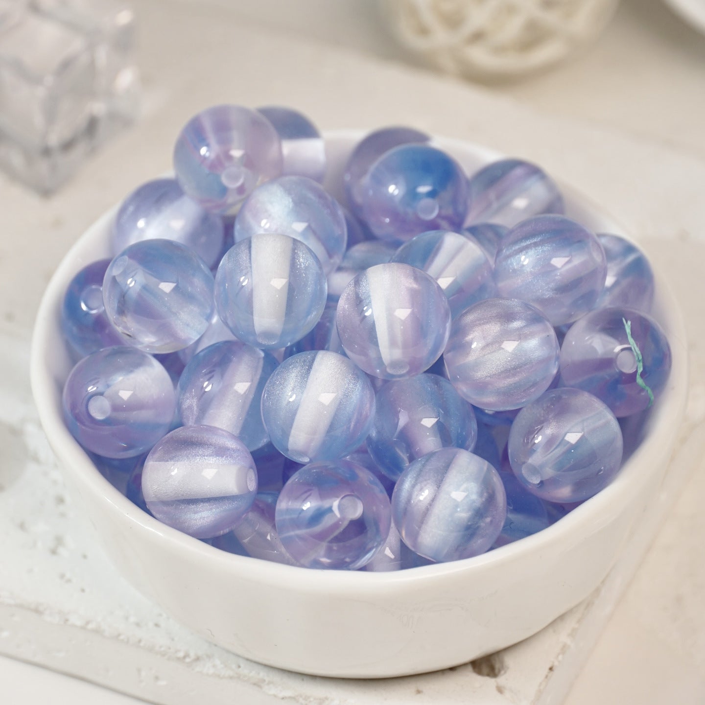 (50pcs)8/10/12/16mm Two-Tone Brushed Cat's Eye Resin Round Beads