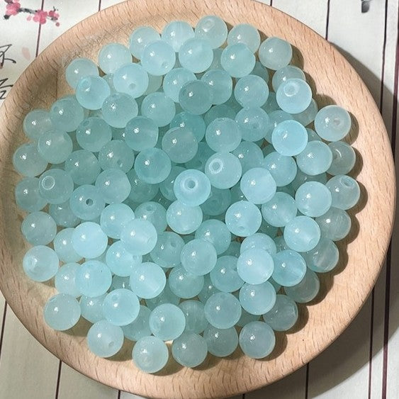 (200pcs)6/8/10/12mm Chalcedony Crystal Round Beads - Jade-like Series