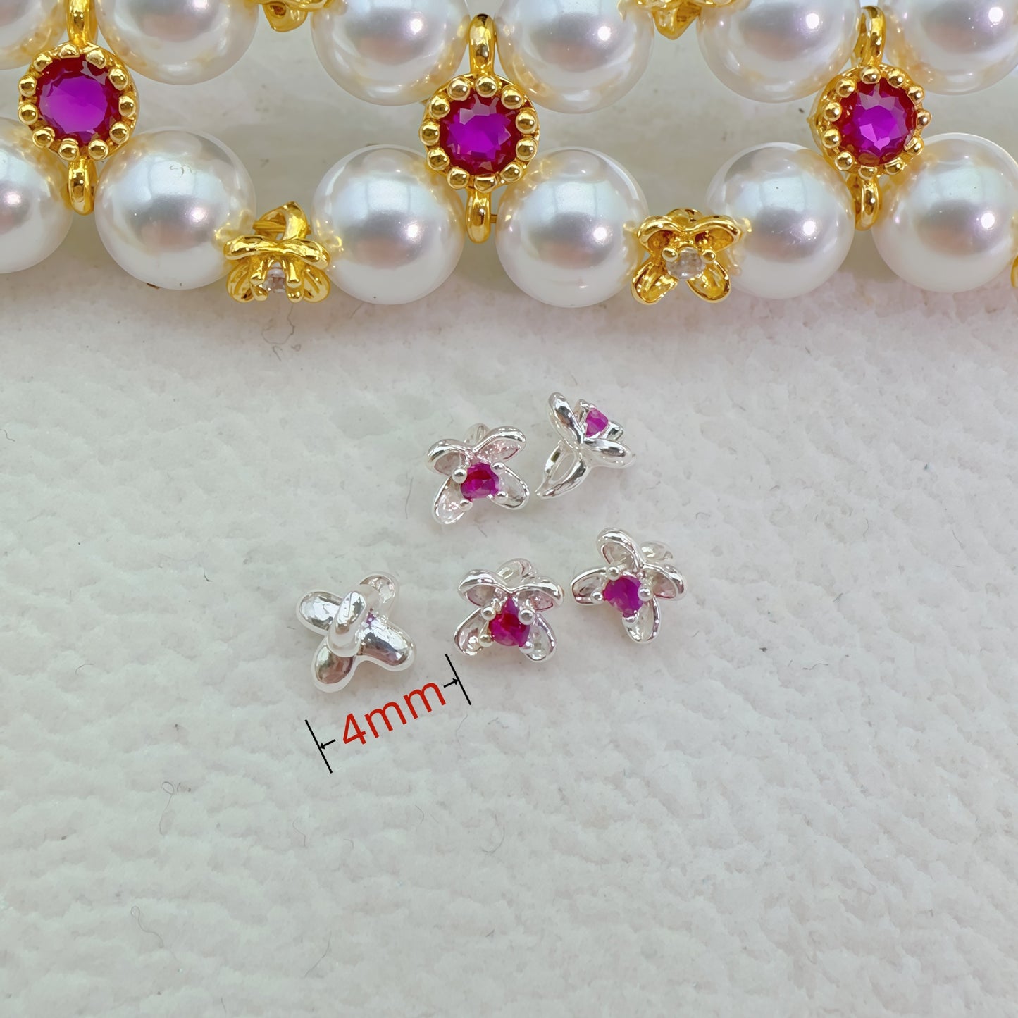 (20pcs)Plated Osmanthus Flower Pendant Bead Cap