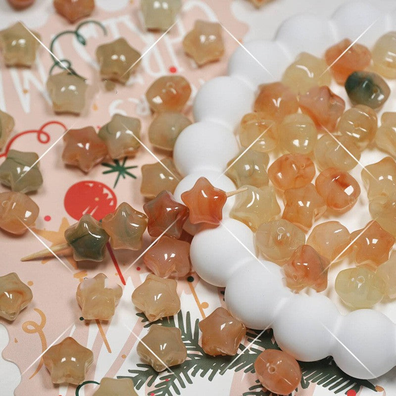 (50pcs)11mm Resin Five-Point Star Gradient Small Star Loose Beads