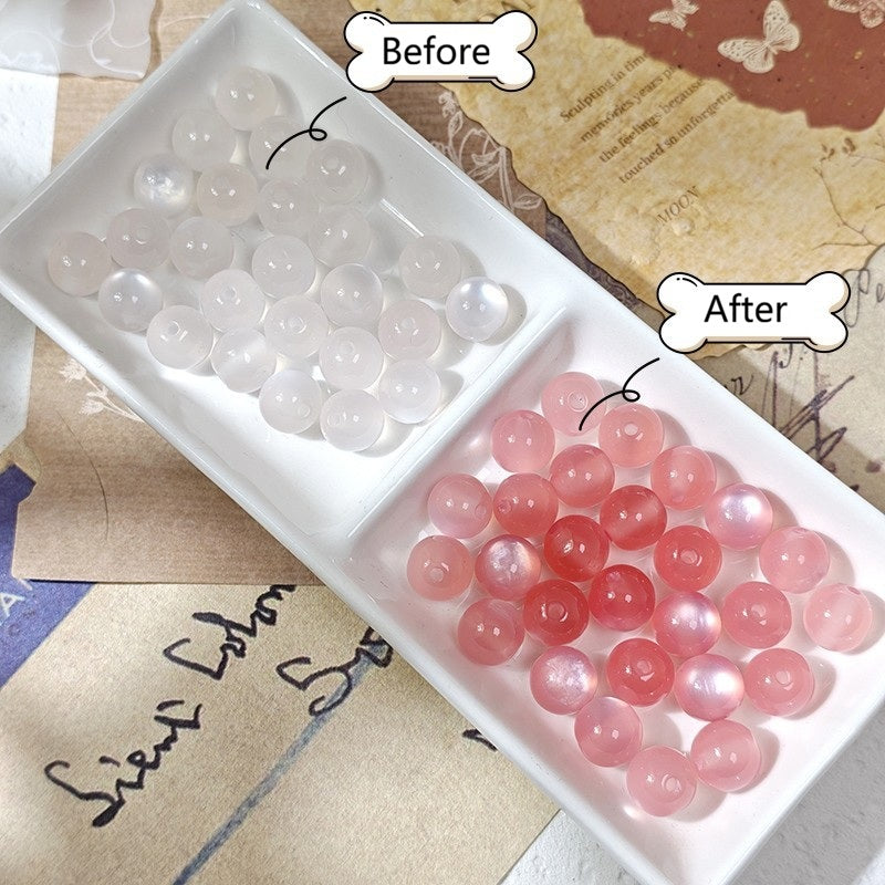 (50pcs)10mm Light-Sensitive Cat's Eye Resin Round Beads