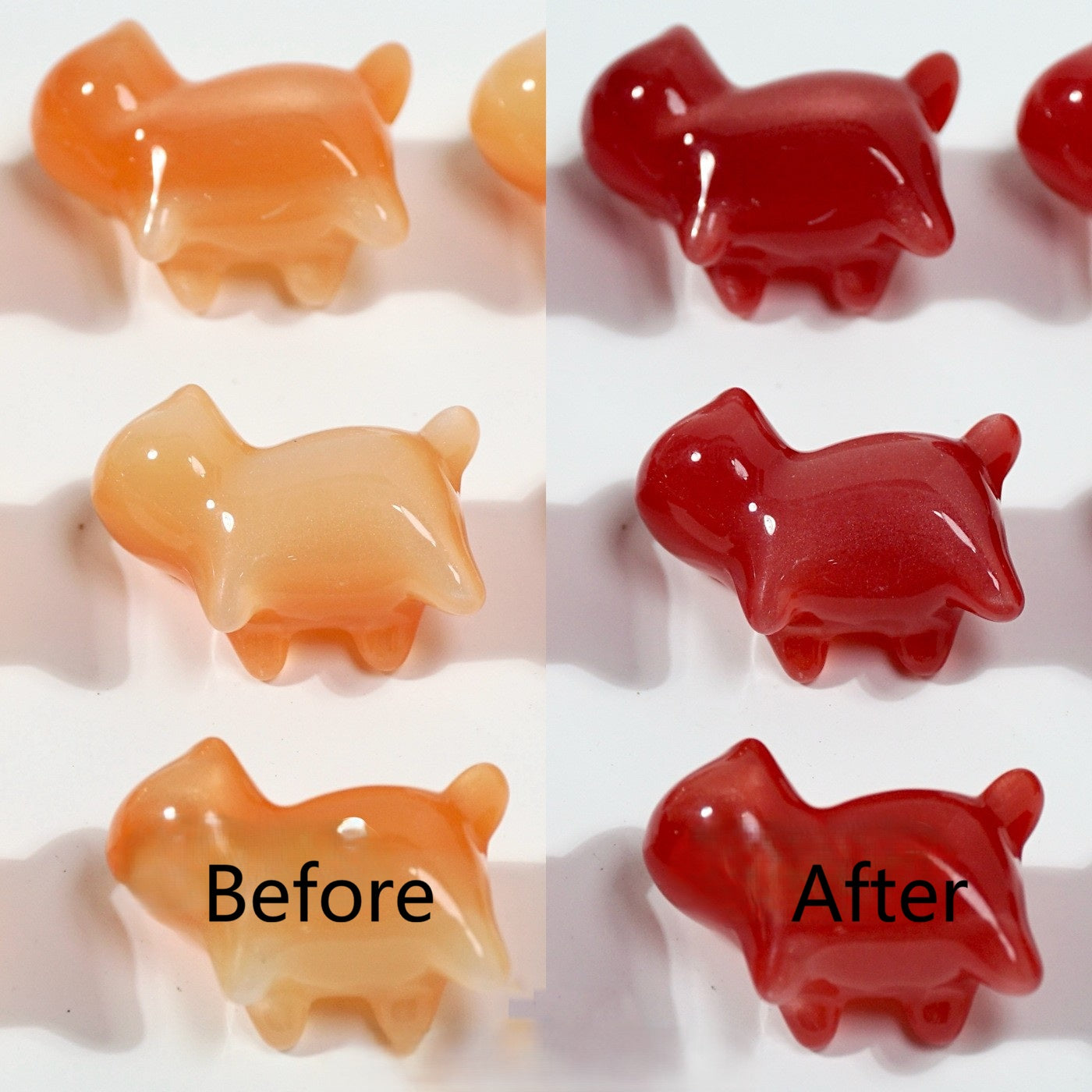 (5pcs)UV Color-Changing Resin Small Cat's Eye Cat Bead-No Holes