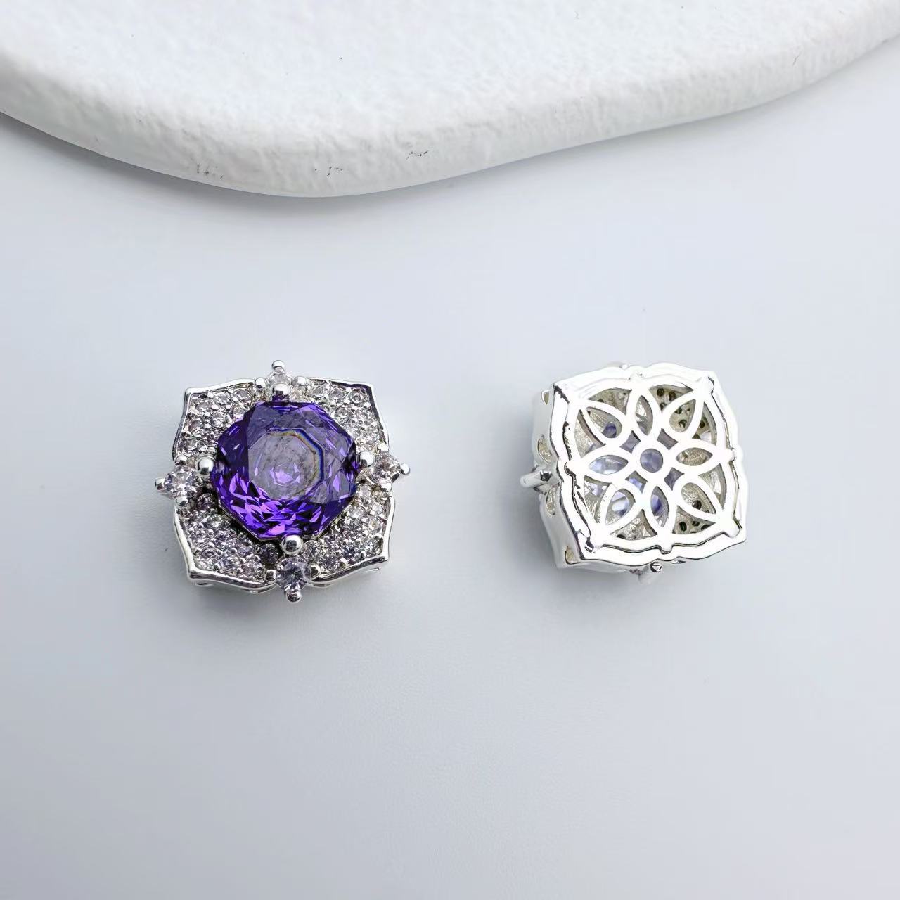 Rose Cut Square Zircon Spacer