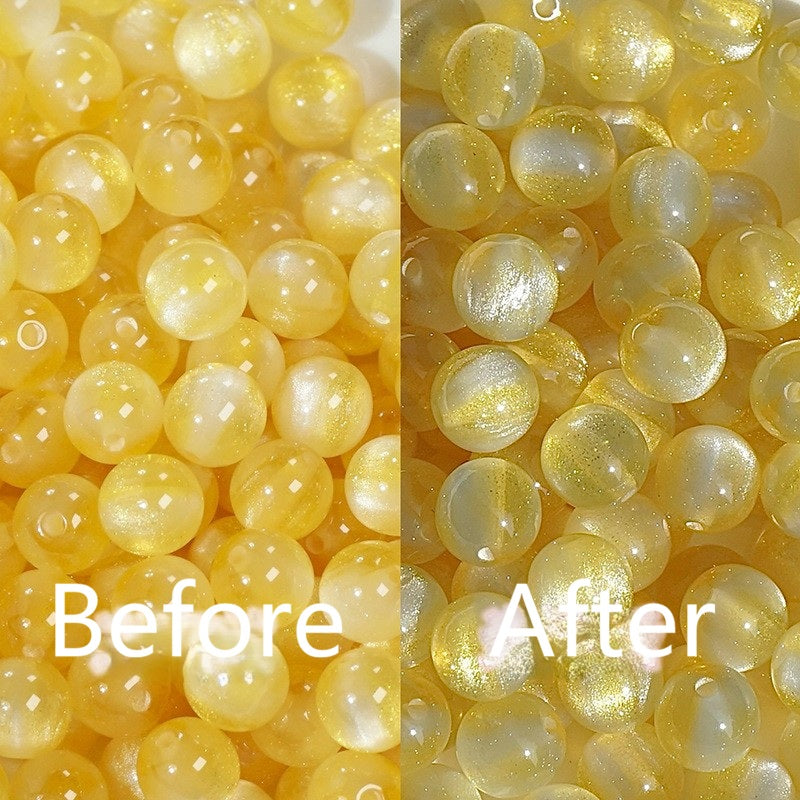 (50pcs)8/10/16mm Light & Temperature Color-Changing Resin Round Beads