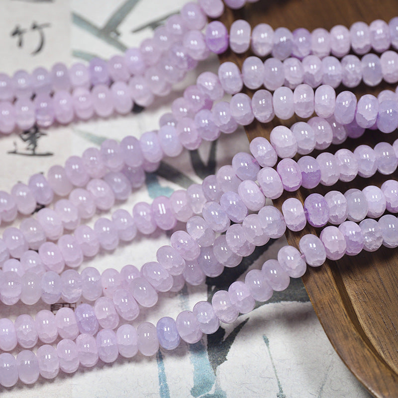 (100pcs)4x8mm Jade Crack Abacus Glass Beads - Water-Dyed Series