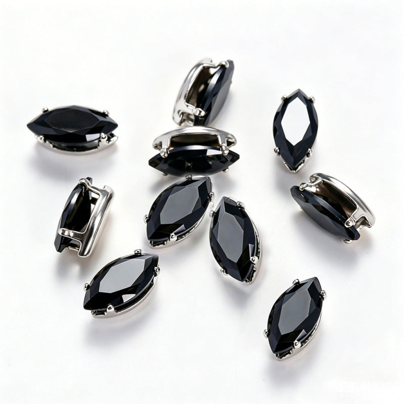 (50pcs)5x10mm 4-prong Marquise Prong-set CZs Zirconia