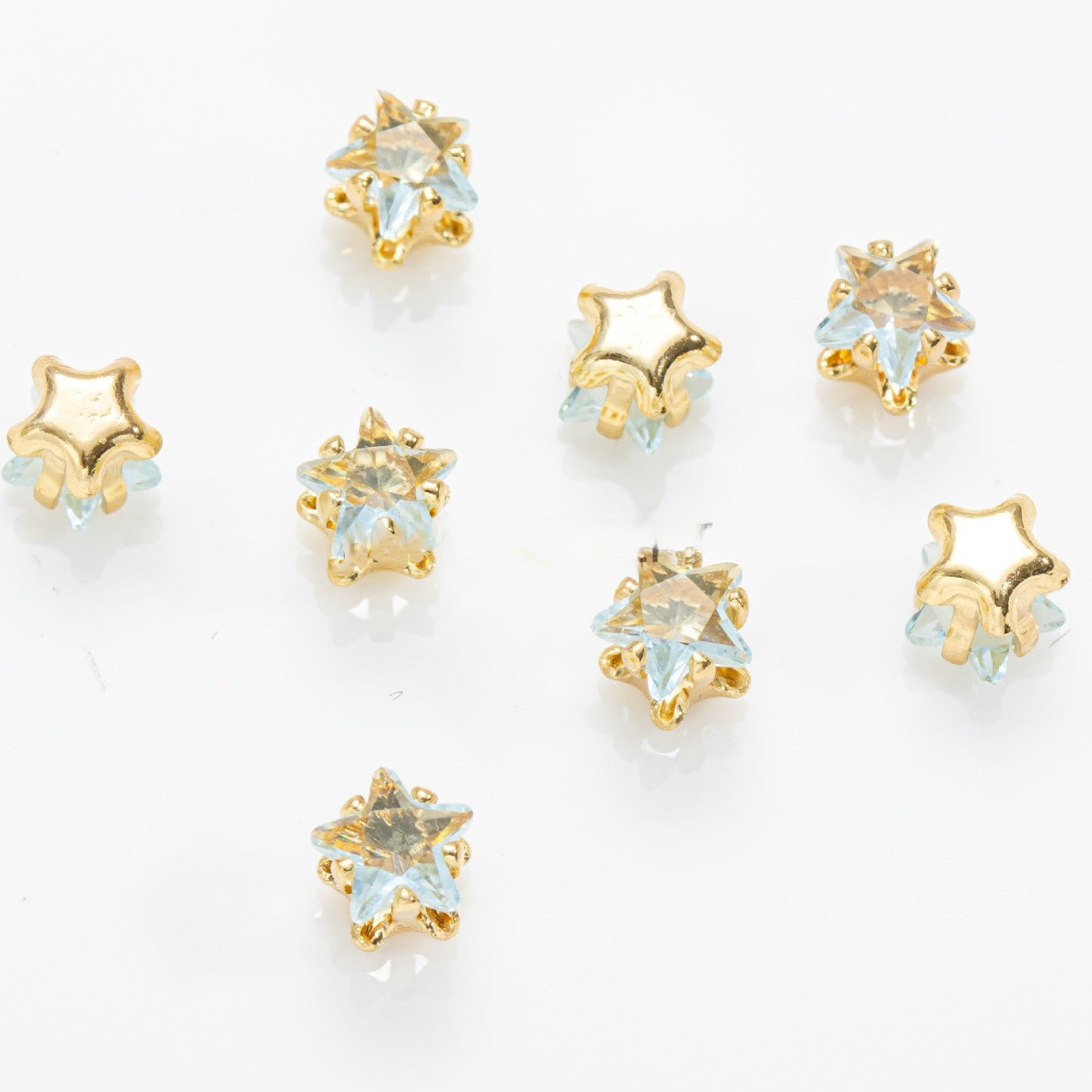(50pcs)6mm Star Prong-Set CZ