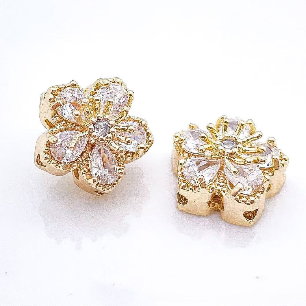 Flower CZ Spacer Beads