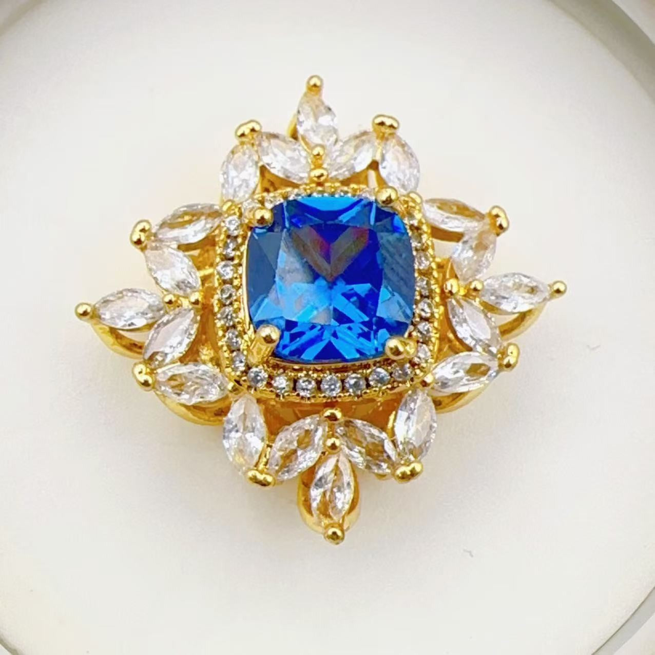 Diamond Sunflower Rose Full CZ Spacer Bead