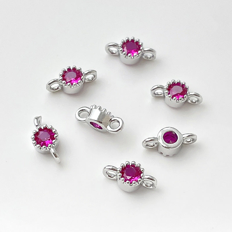 (10pcs)8mm Simple Double-Row Spacers with CZ